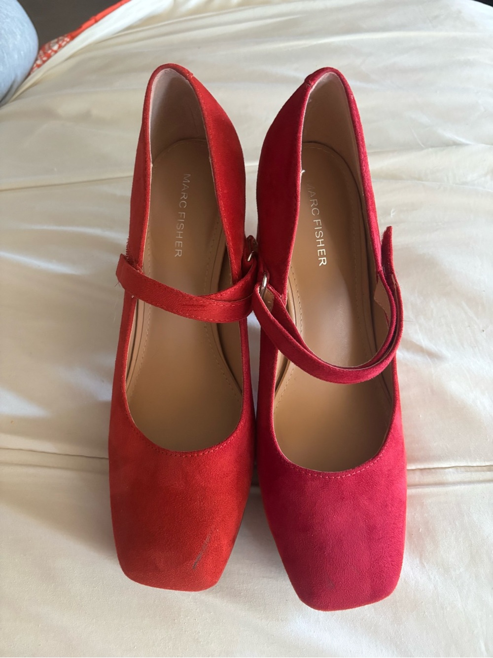 Marc Fisher Red Suede Platform Pumps-Size 9